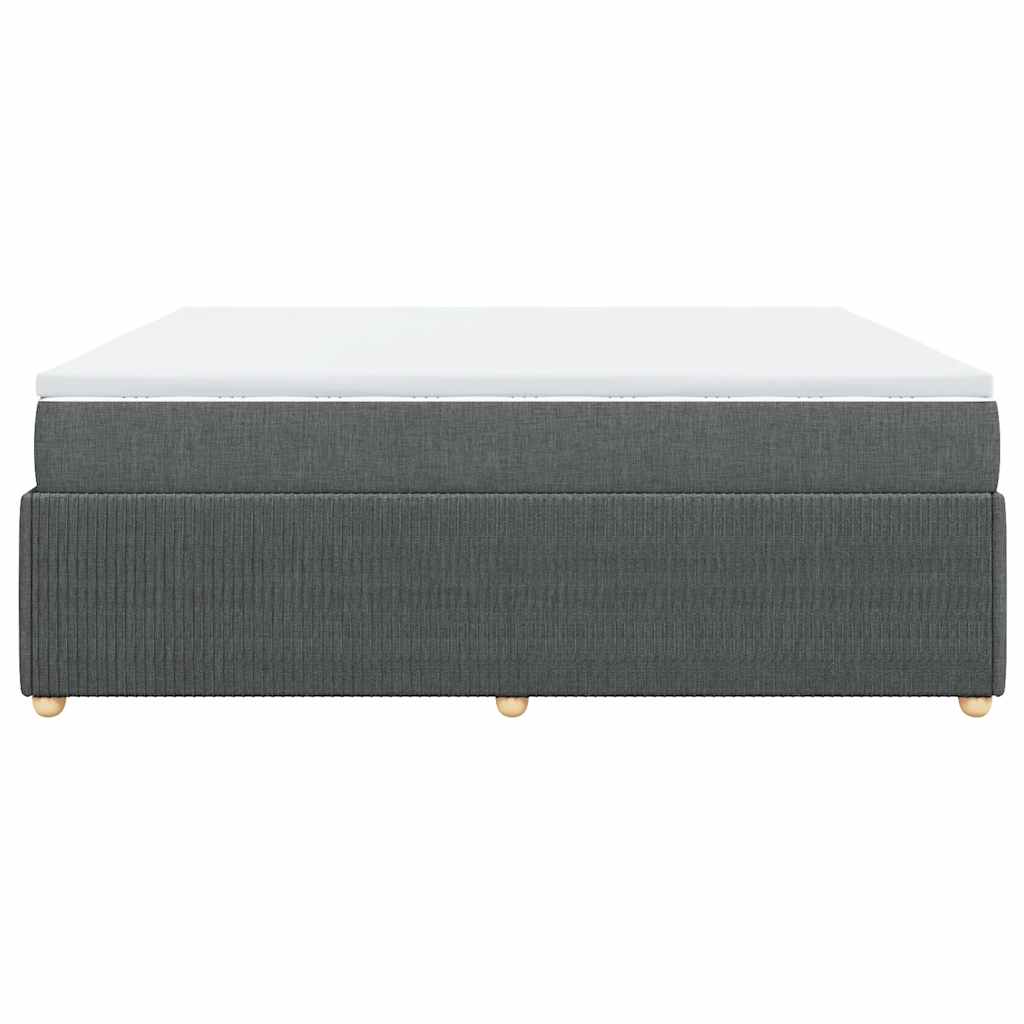 Boxspringbett mit Matratze Dunkelgrau 180x200 cm Stoff