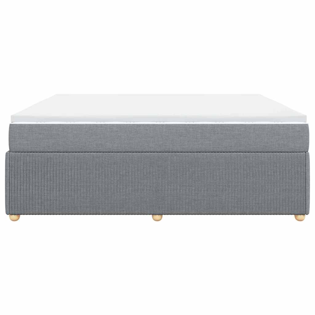 Boxspringbett mit Matratze Hellgrau 200x200 cm Stoff