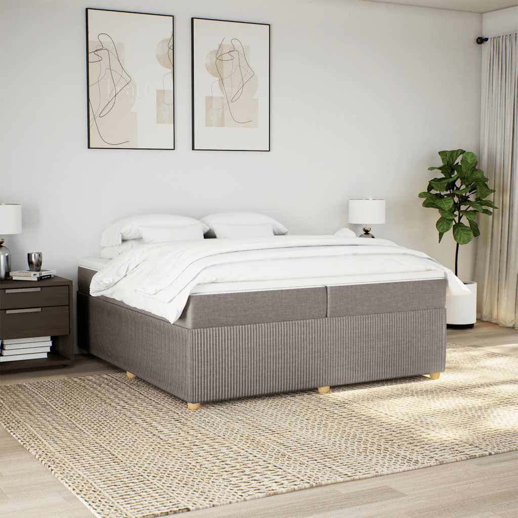 Boxspringbett mit Matratze Taupe 200x200 cm Stoff