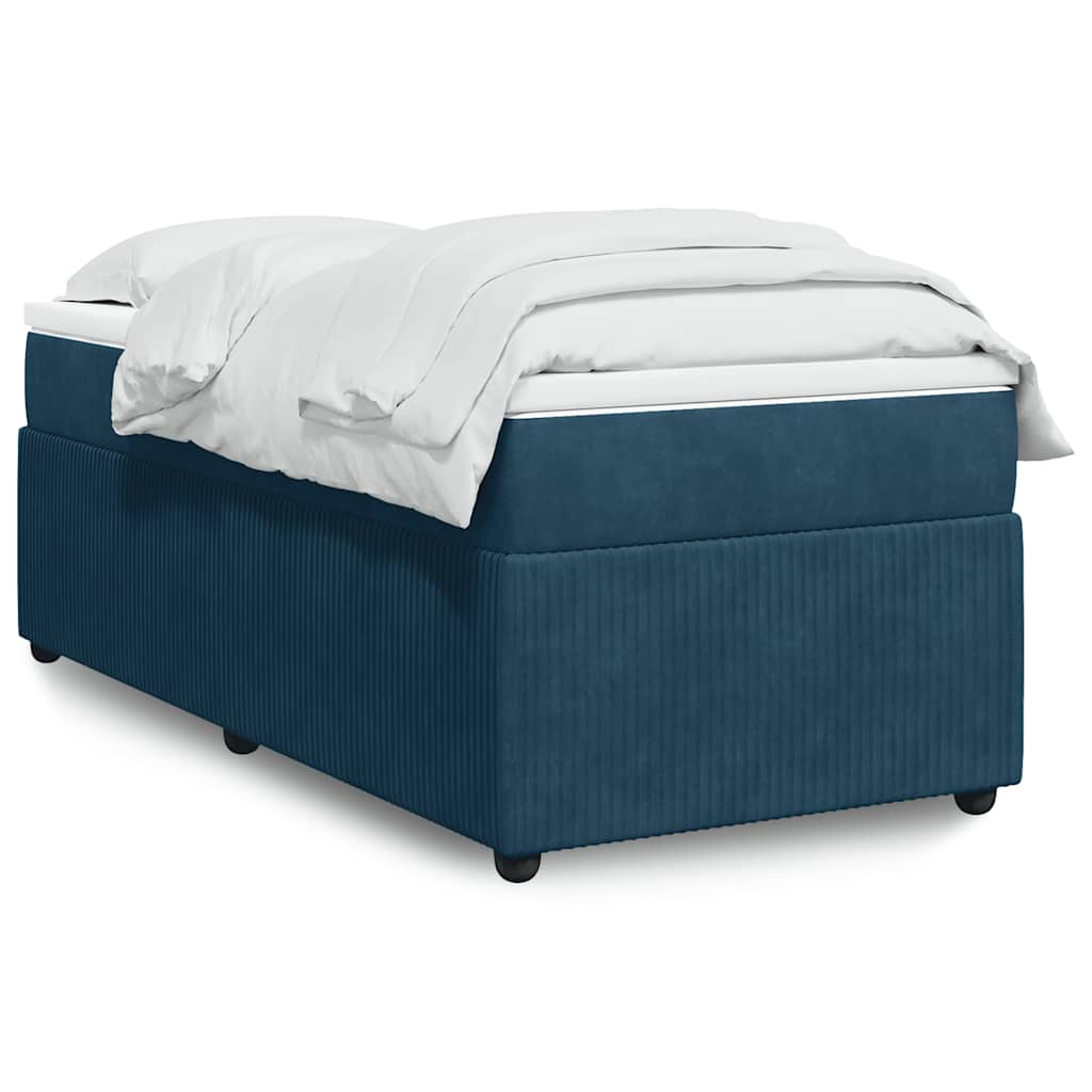 Boxspringbett mit Matratze Dunkelblau 90x190 cm Samt