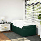 Boxspringbett mit Matratze Dunkelgrün 90x200 cm Samt