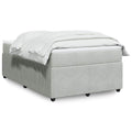 Boxspringbett mit Matratze Hellgrau 120x190 cm Samt