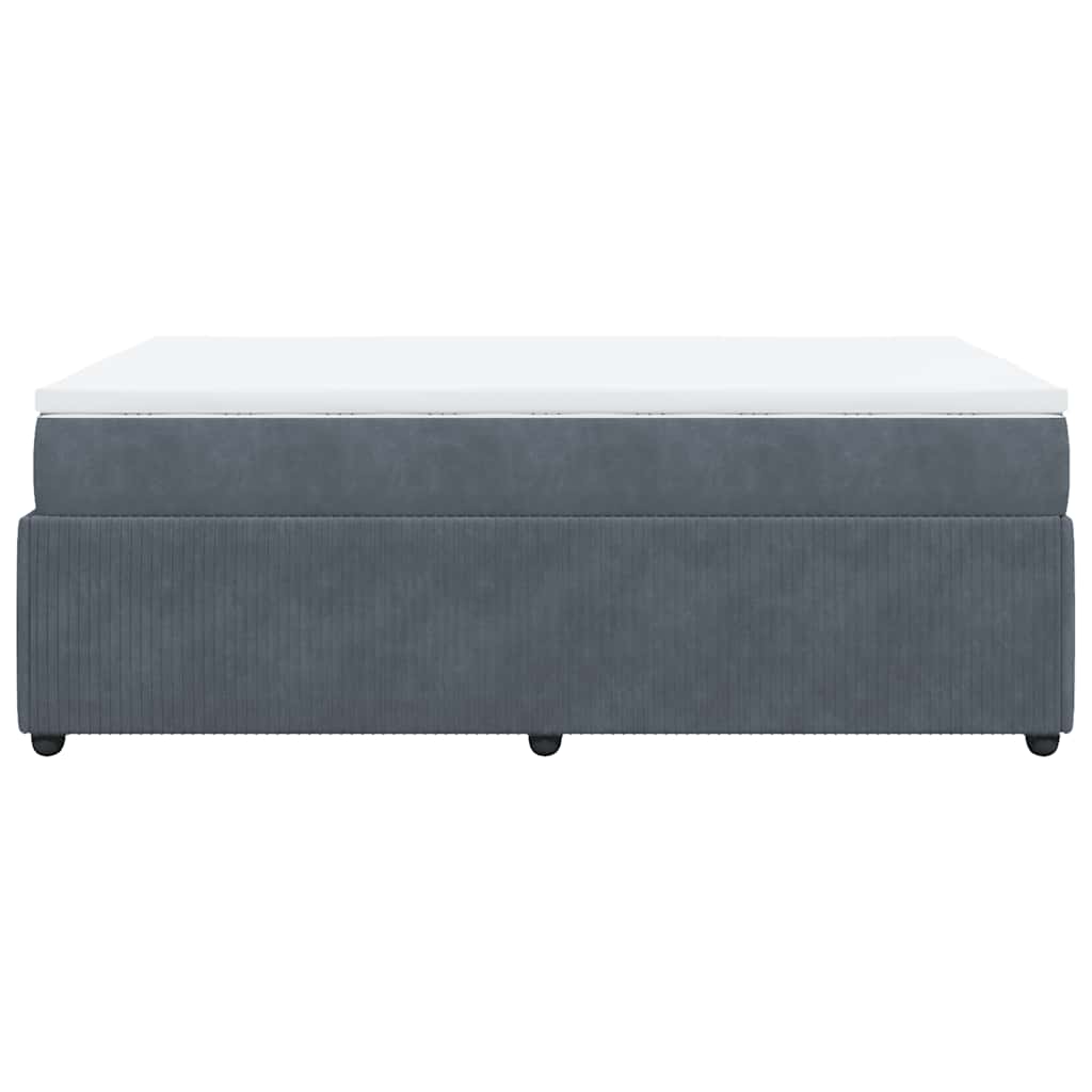 Boxspringbett mit Matratze Dunkelgrau 120x190 cm Samt