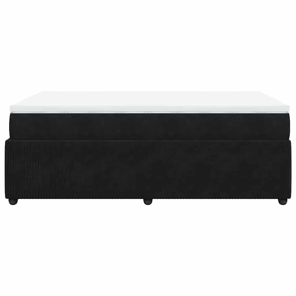 Boxspringbett mit Matratze Schwarz 120x190 cm Samt