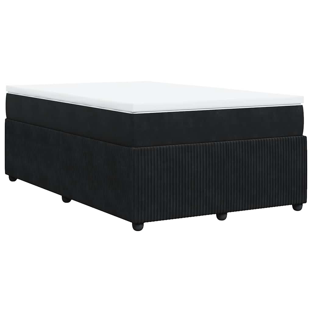 Boxspringbett mit Matratze Schwarz 120x190 cm Samt