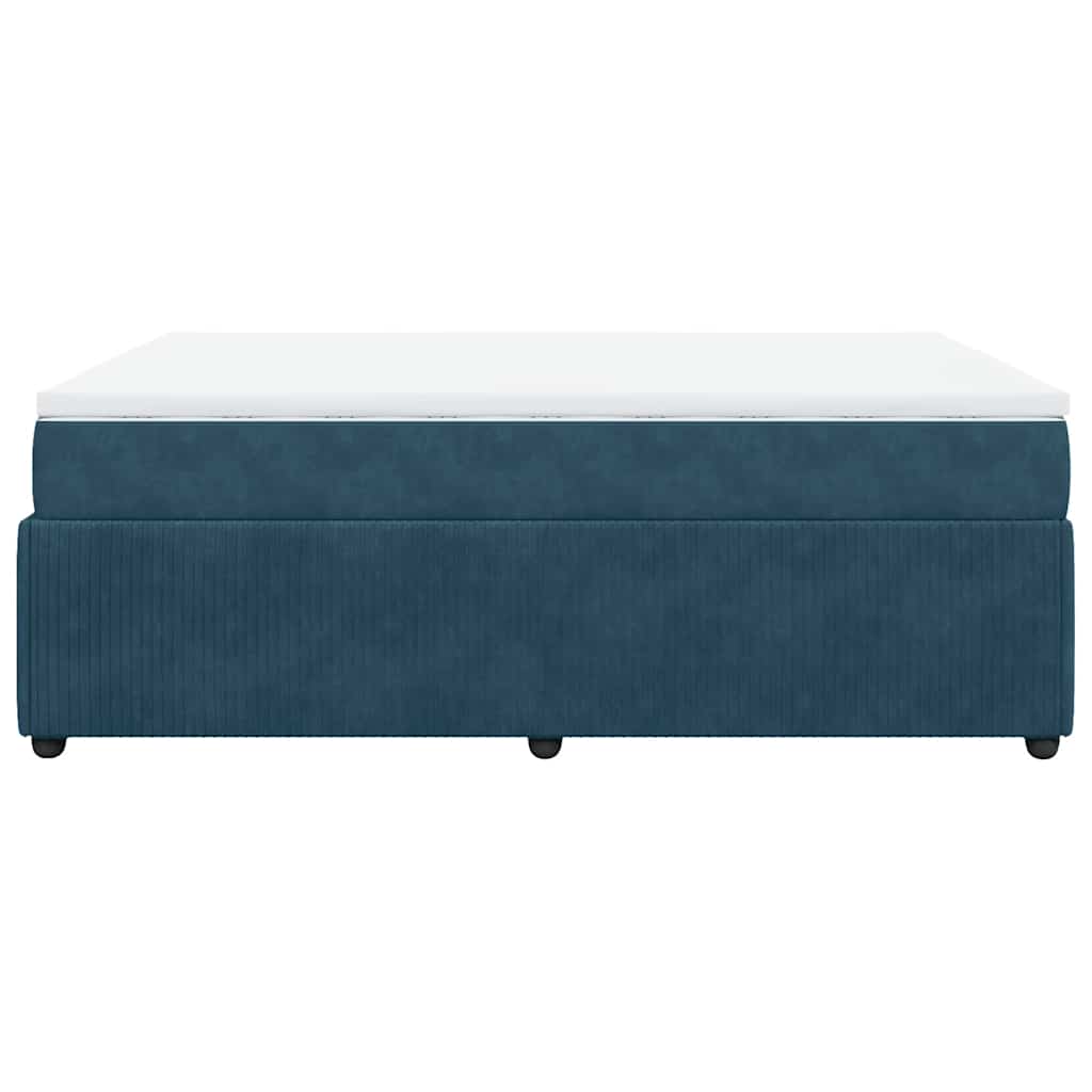 Boxspringbett mit Matratze Dunkelblau 140x190 cm Samt