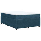 Boxspringbett mit Matratze Dunkelblau 140x190 cm Samt