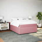 Boxspringbett mit Matratze Rosa 140x190 cm Samt