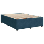 Boxspringbett mit Matratze Dunkelblau 140x200 cm Samt