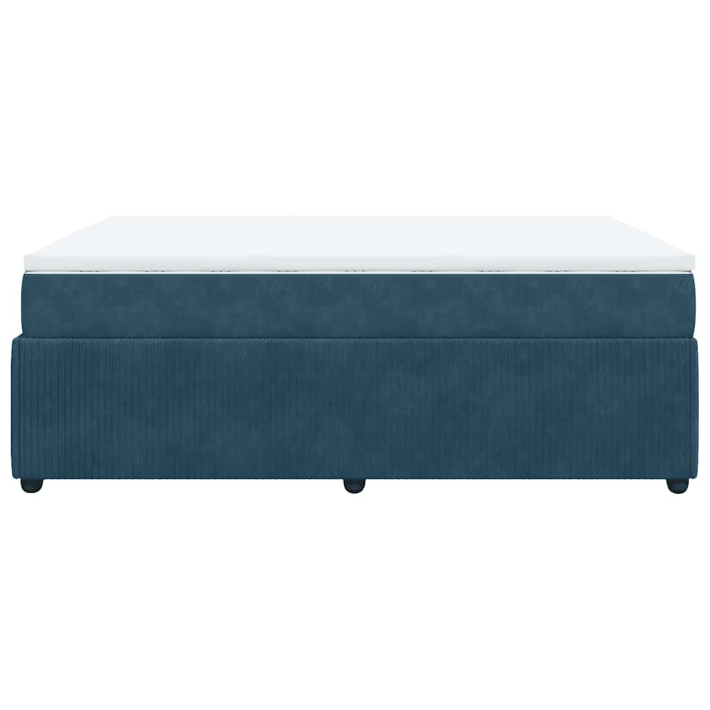 Boxspringbett mit Matratze Dunkelblau 140x200 cm Samt
