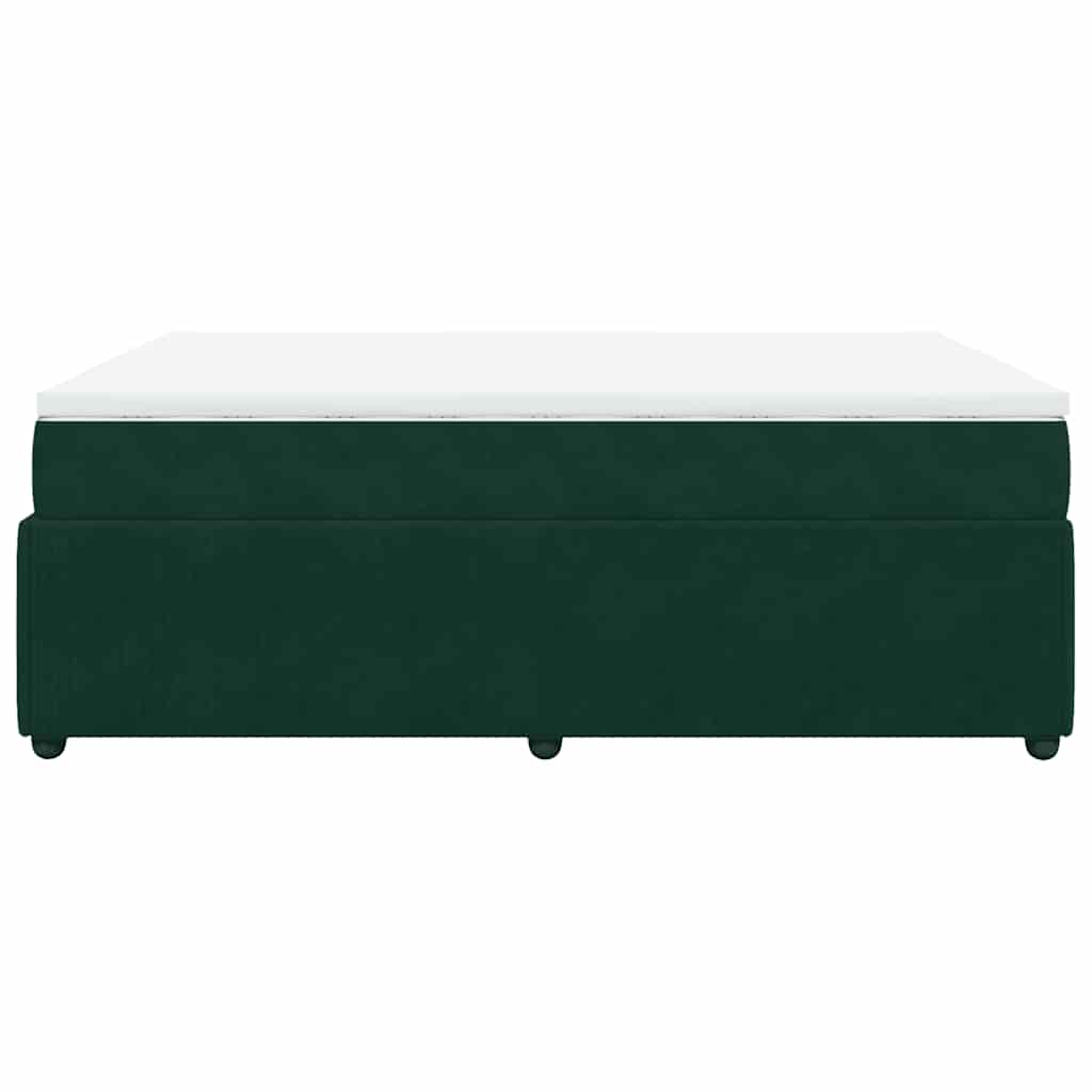 Boxspringbett mit Matratze Dunkelgrün 160x200 cm Samt