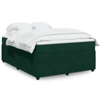 Boxspringbett mit Matratze Dunkelgrün 160x200 cm Samt