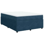 Boxspringbett mit Matratze Dunkelblau 160x200 cm Samt