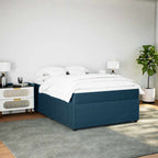 Boxspringbett mit Matratze Dunkelblau 160x200 cm Samt