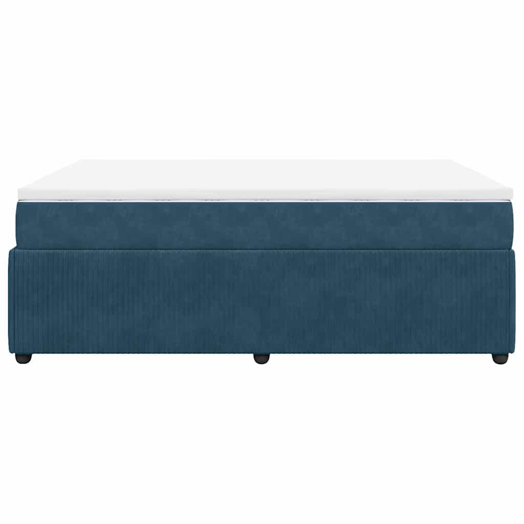 Boxspringbett mit Matratze Dunkelblau 160x200 cm Samt