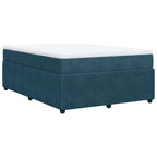 Boxspringbett mit Matratze Dunkelblau 160x200 cm Samt