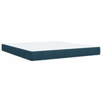 Boxspringbett mit Matratze Dunkelblau 180x200 cm Samt