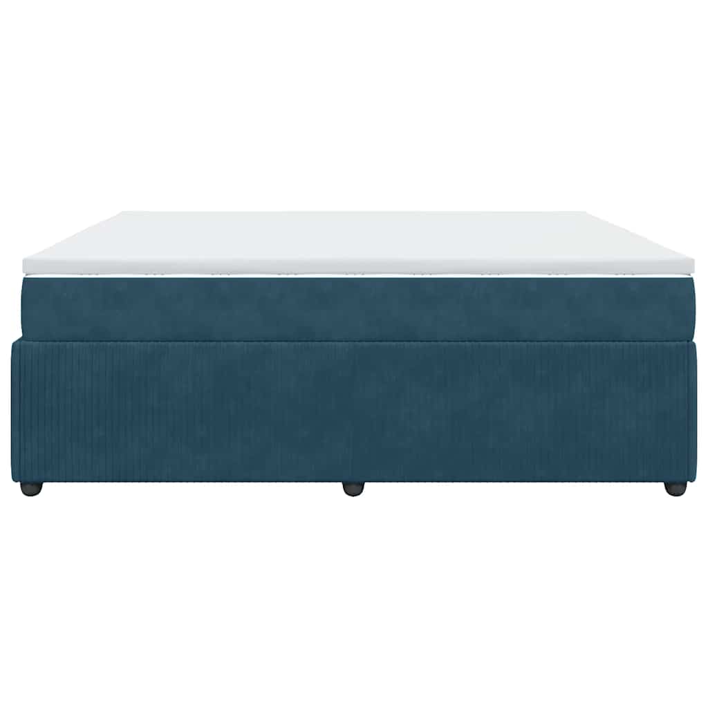 Boxspringbett mit Matratze Dunkelblau 180x200 cm Samt