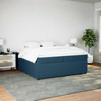 Boxspringbett mit Matratze Dunkelblau 200x200 cm Samt