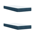Boxspringbett mit Matratze Dunkelblau 200x200 cm Samt
