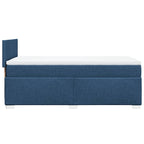 Boxspringbett mit Matratze Blau 100x200 cm Stoff
