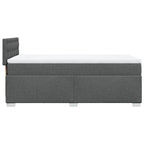 Boxspringbett mit Matratze Dunkelgrau 100x200 cm Stoff