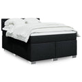 Boxspringbett mit Matratze Schwarz 160x200 cm Stoff