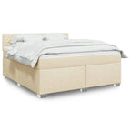 Boxspringbett mit Matratze Creme 180x200 cm Stoff
