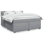 Boxspringbett mit Matratze Hellgrau 180x200 cm Stoff