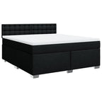 Boxspringbett mit Matratze Schwarz 180x200 cm Stoff