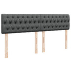 Boxspringbett mit Matratze Dunkelgrau 200x200 cm Stoff