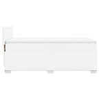 Boxspringbett mit Matratze Weiß 80x200 cm Kunstleder