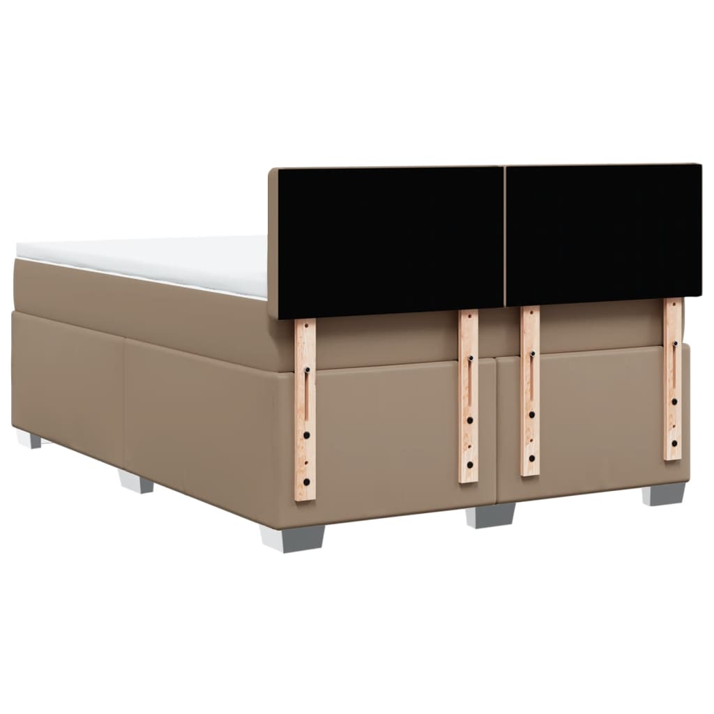 Boxspringbett Matratze Cappuccino-Braun 140x190cm Kunstleder