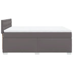Boxspringbett mit Matratze Grau 160x200 cm Kunstleder