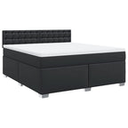Boxspringbett mit Matratze Schwarz 180x200 cm Kunstleder