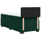 Boxspringbett mit Matratze Dunkelgrün 90x190 cm Samt