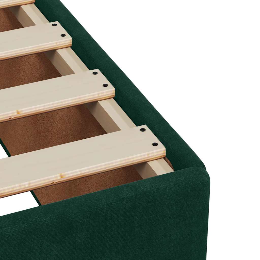 Boxspringbett mit Matratze Dunkelgrün 90x190 cm Samt
