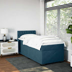 Boxspringbett mit Matratze Dunkelblau 90x190 cm Samt