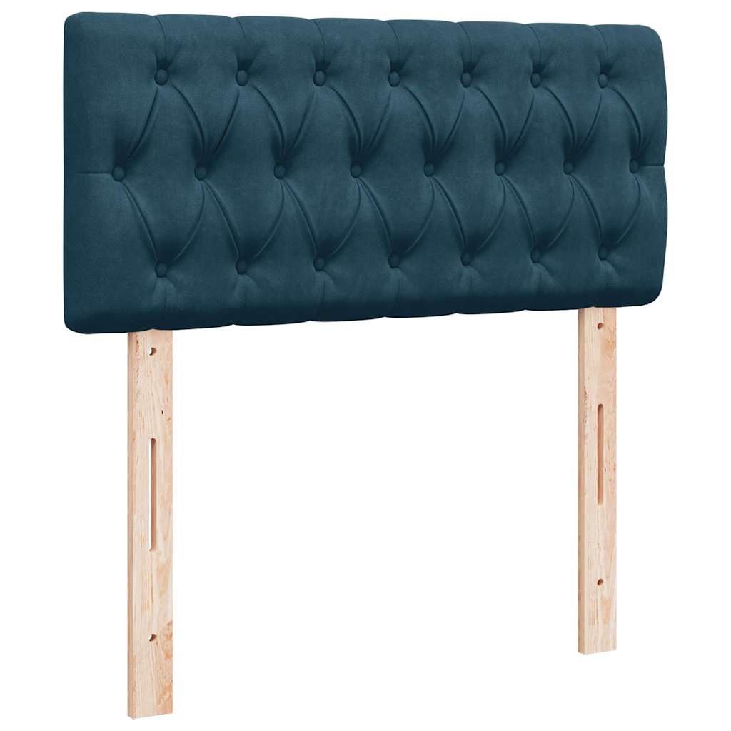 Boxspringbett mit Matratze Dunkelblau 90x190 cm Samt