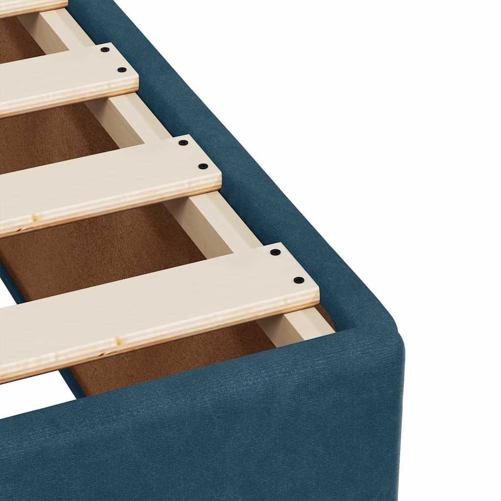 Boxspringbett mit Matratze Dunkelblau 90x190 cm Samt