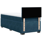 Boxspringbett mit Matratze Dunkelblau 100x200 cm Samt