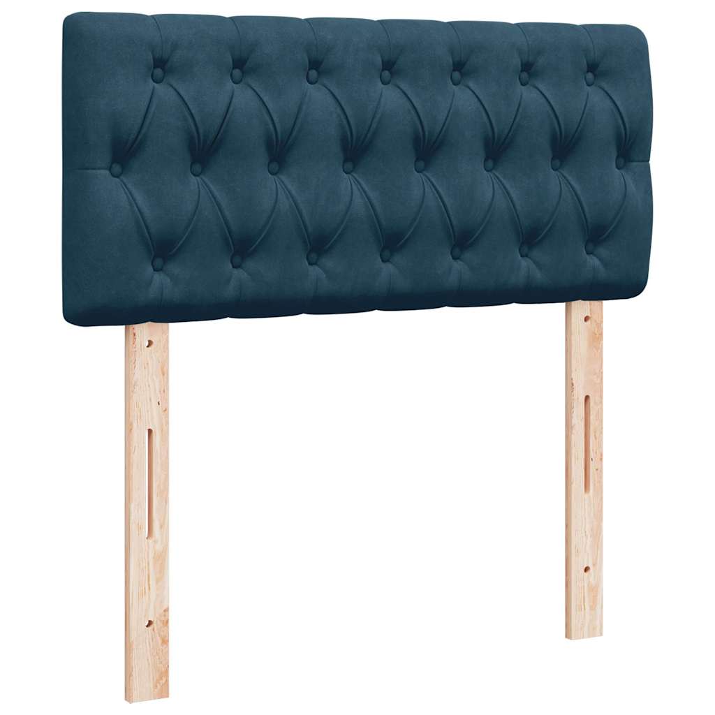 Boxspringbett mit Matratze Dunkelblau 100x200 cm Samt