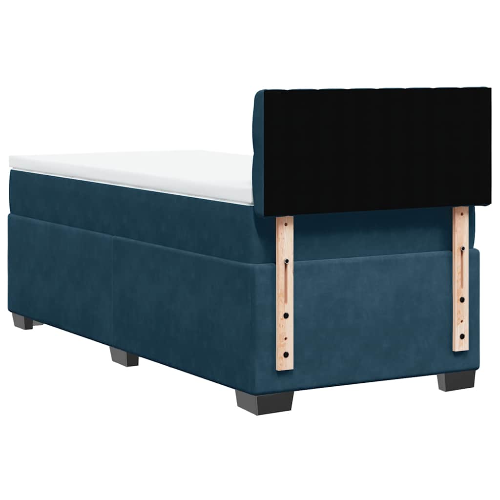 Boxspringbett mit Matratze Dunkelblau 100x200 cm Samt