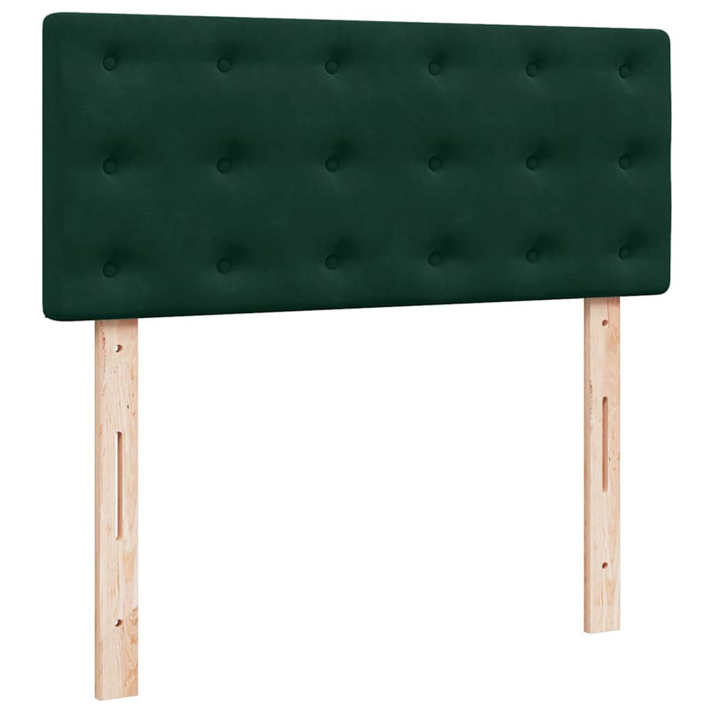 Boxspringbett mit Matratze Dunkelgrün 120x190 cm Samt