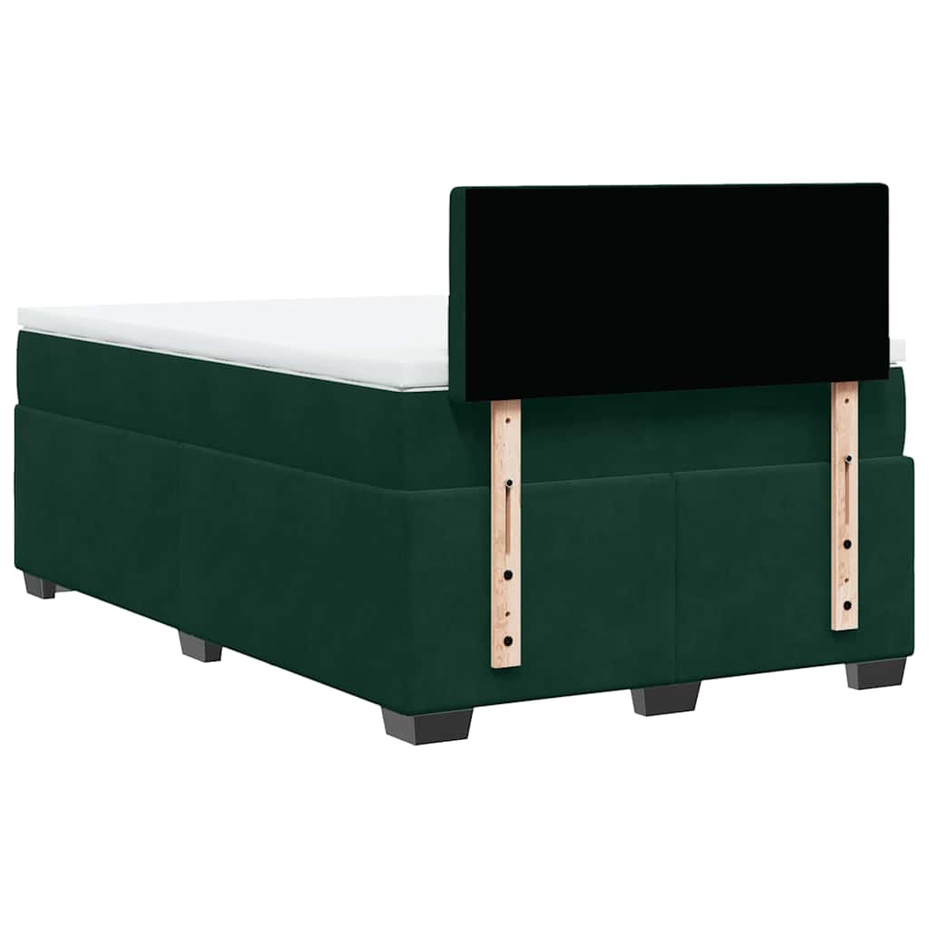 Boxspringbett mit Matratze Dunkelgrün 120x190 cm Samt