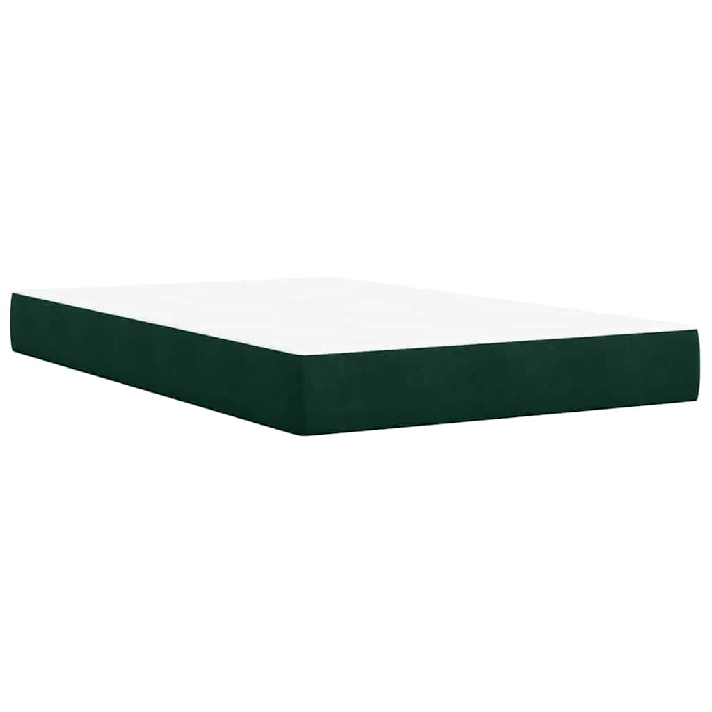 Boxspringbett mit Matratze Dunkelgrün 120x200 cm Samt