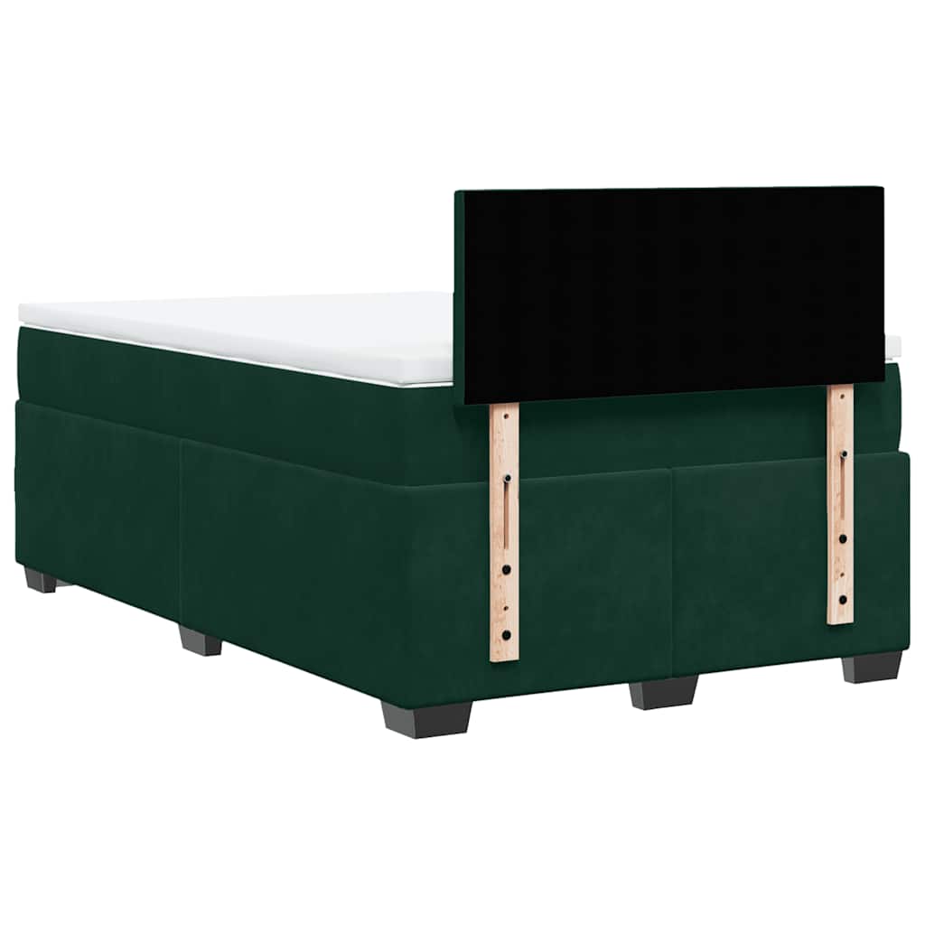 Boxspringbett mit Matratze Dunkelgrün 120x200 cm Samt