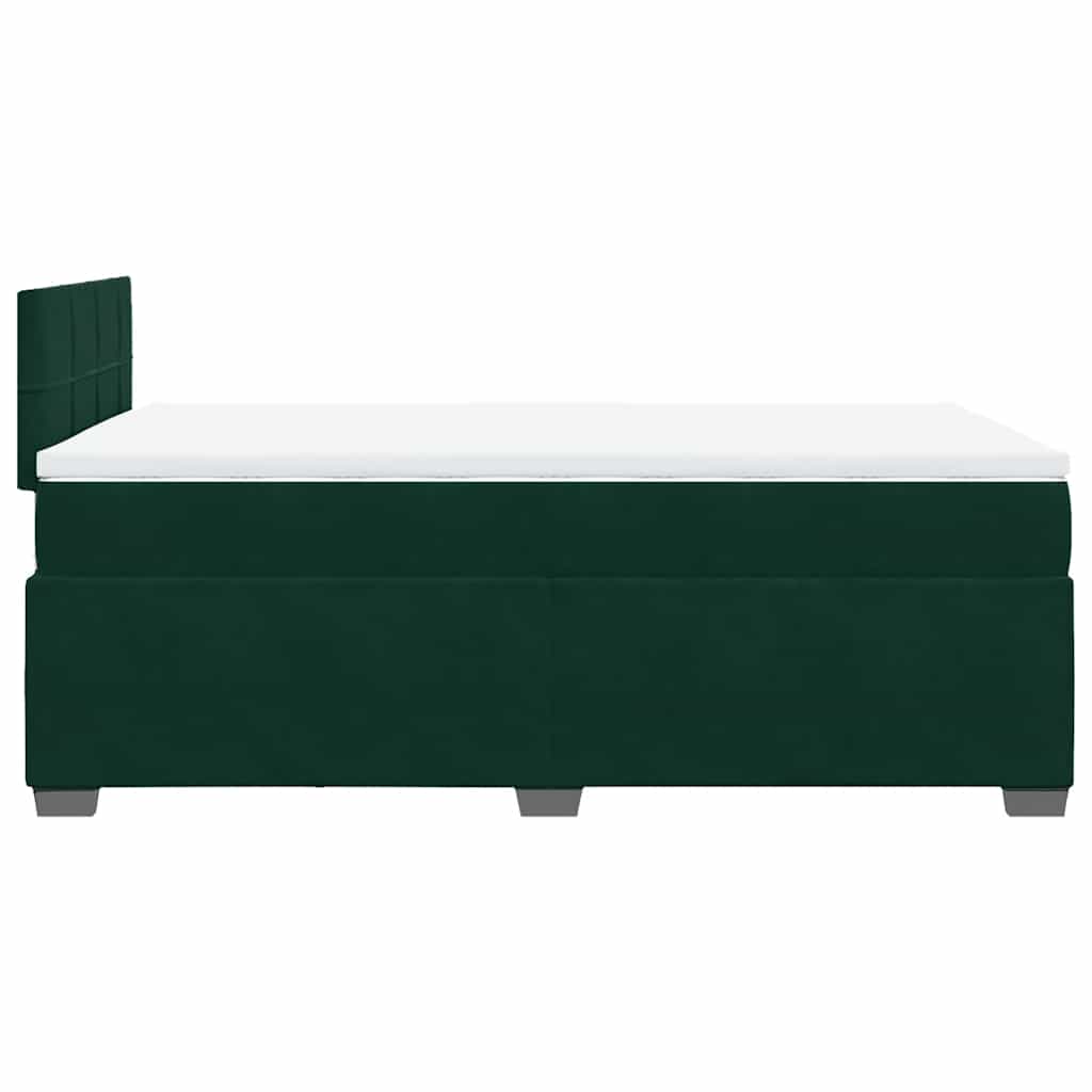 Boxspringbett mit Matratze Dunkelgrün 120x200 cm Samt