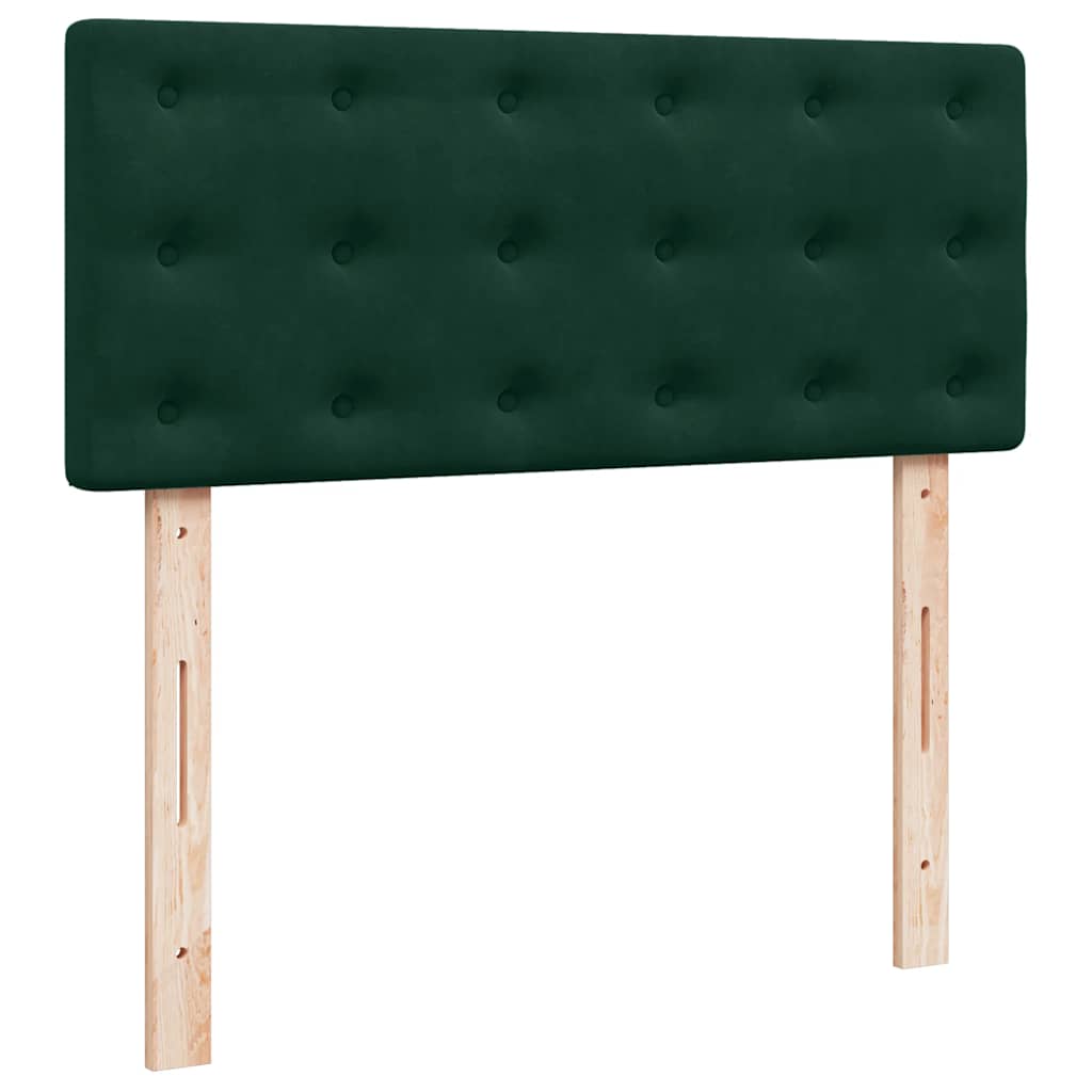 Boxspringbett mit Matratze Dunkelgrün 140x190 cm Samt