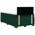 Boxspringbett mit Matratze Dunkelgrün 140x190 cm Samt